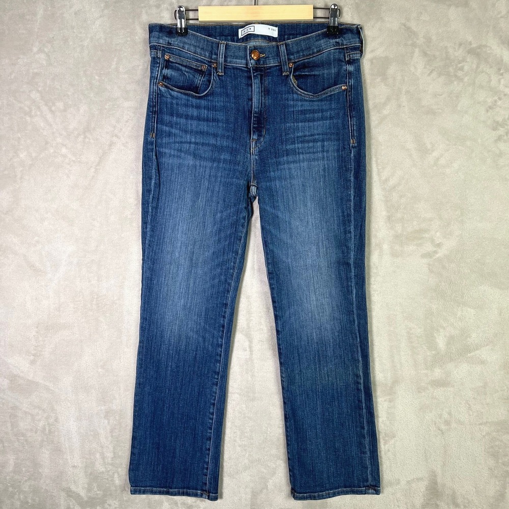 AYR The Pop Straight Leg High Rise Stretch Blue Jeans Size 33L USA Made Preppy